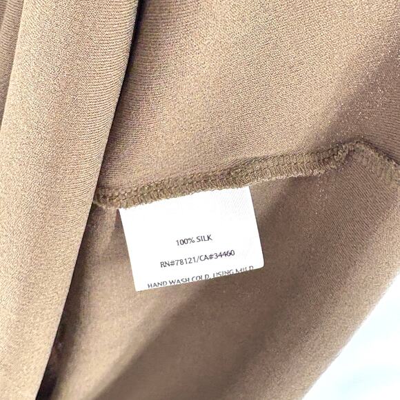 Eileen Fisher Silk Tunic Tank Top L LP PL Olive Green Capsule Minimalist Blouse - Picture 3 of 5